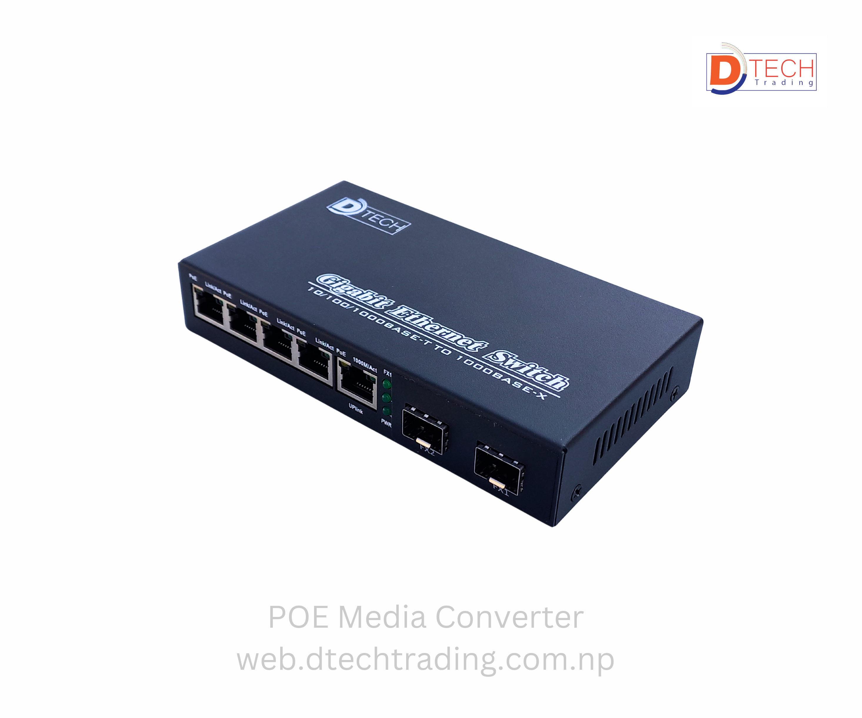 POE Media Converter 1G-2SFP-4RJ45